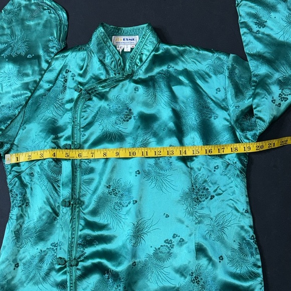 1970s ESME Chinese Green Silk Lounge Set - Picture 12 of 17